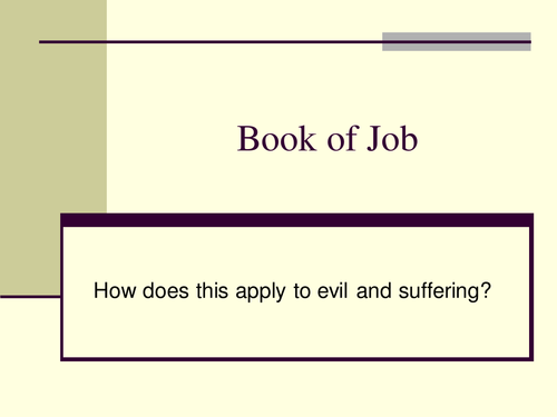 Why do the righteous suffer? Book of Job