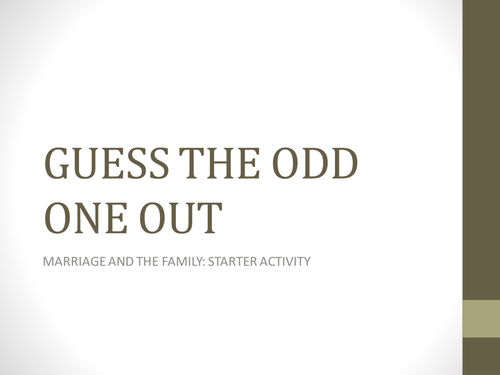 Odd one out - romantic love - starter activity