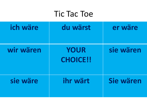 'sein' imperfect subjunctive OX game