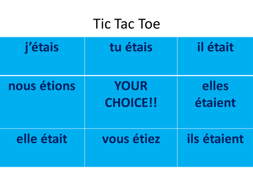 'to be' imperfect tense OX game