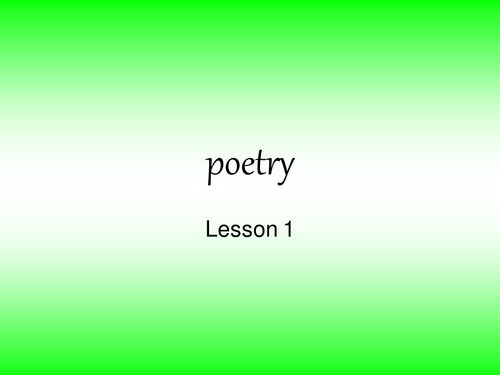 Introduction to poetry - limerick, haiku