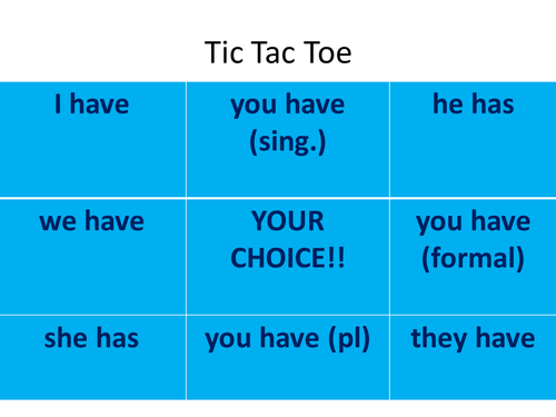 'to have' present tense English to German OX