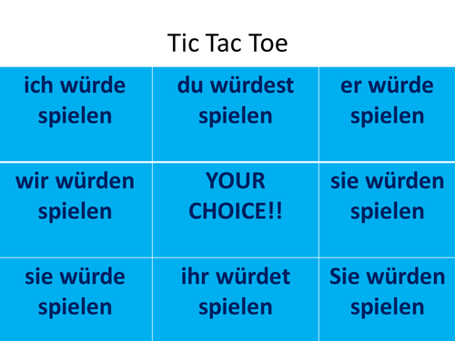 'to play' conditional tense OX