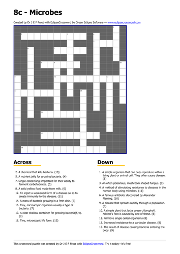 Microbes crossword