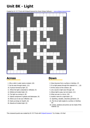 Light crossword