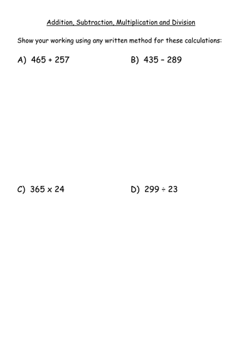 KS3 Worksheet – Level 5 – Assessment