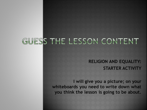 Guess the lesson: sexual equality (starter)