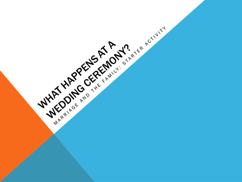 What Happens At A Wedding Ceremony Starter Teaching Resources