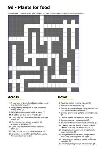 plants for food crosswsord