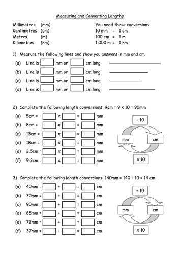 Maths KS3 Worksheet Converting Metric Length