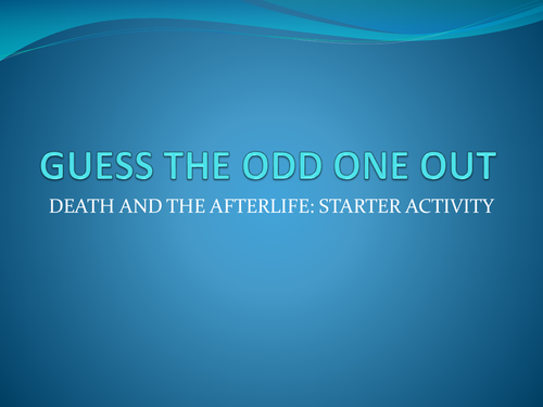 Odd one out - NDEs - starter activity