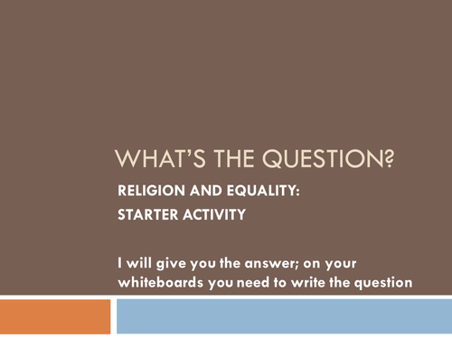 Guess the question: equality (starter)