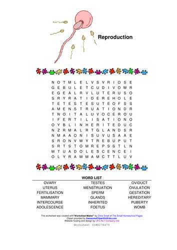 Reproduction wordsearch