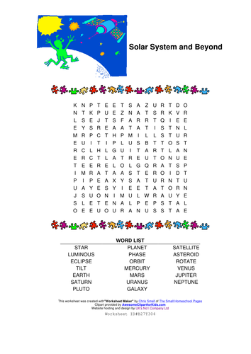 Space wordsearch
