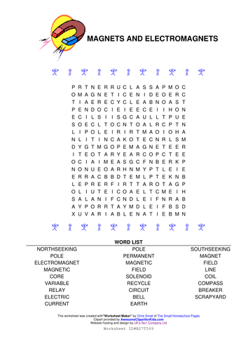 Magnets wordsearch