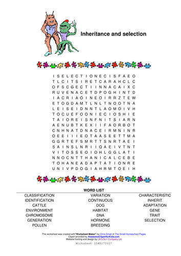 Inheritance wordsearch
