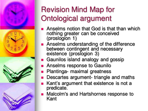 Revsion mind map for ontological argument