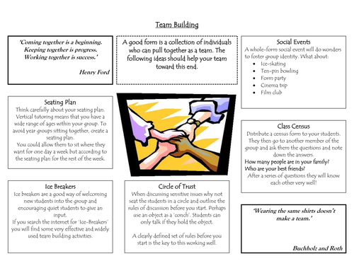 Team building in tutor time - forming your TG