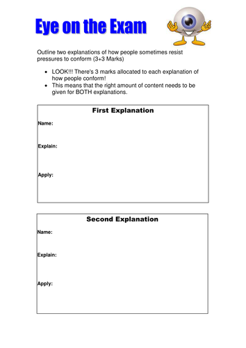 Eye on the exam - Resisting Conformity
