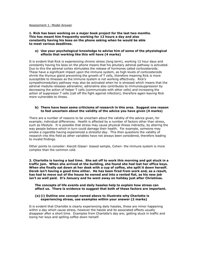 2 model assignments on stress