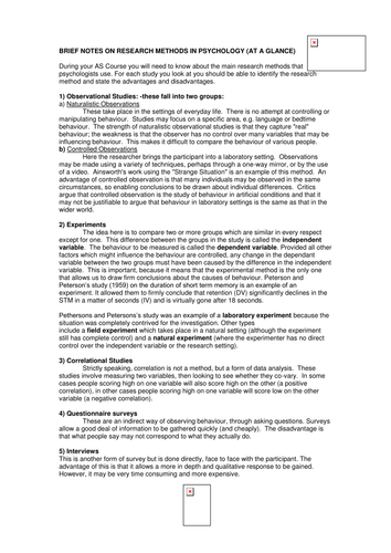 Early Notes on Research Methods