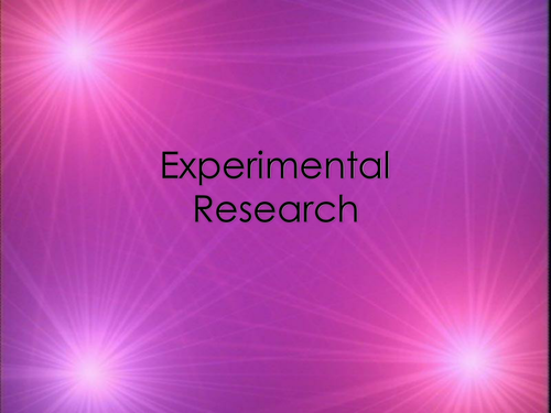 Power point on experimental research