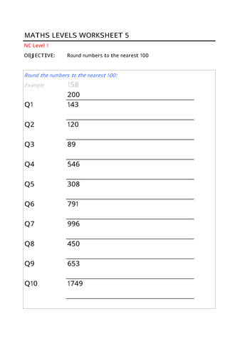Rounding to the Nearest 100