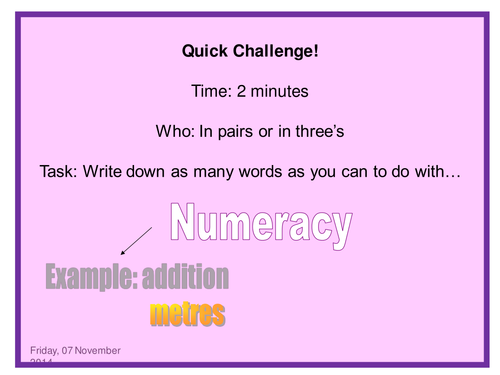 Maths KS3: Numeracy Time resources for year 7