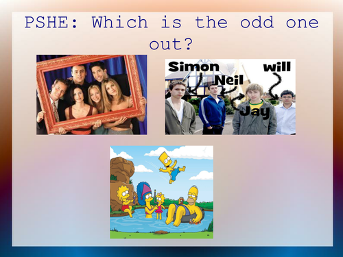 PSHE starter based on relationships- odd one out