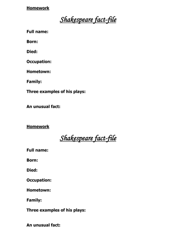 Fact file examples image