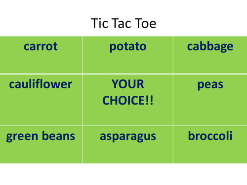 Vegetables OX game