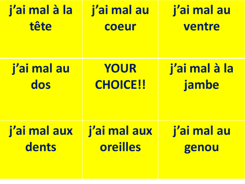 GCSE illness OX game