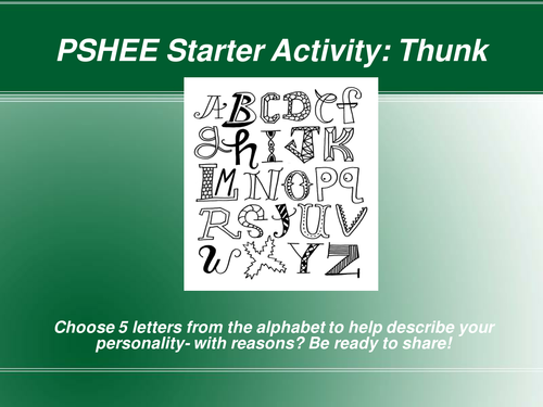 PSHE - linking personality to letters (creative)