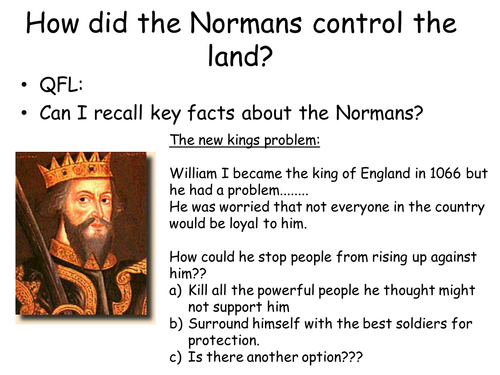 How did the Normans control the land?