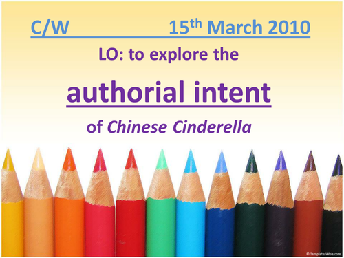 Authorial Intent - Chinese Cinderella