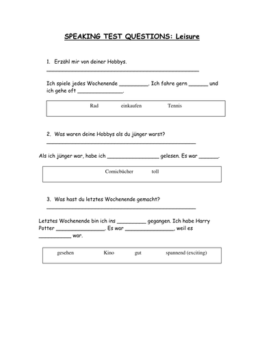 Leisure gap fill sheet