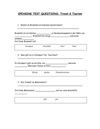 Travel & Tourism Model Answers