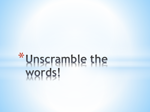 die Wochentage unscramble game