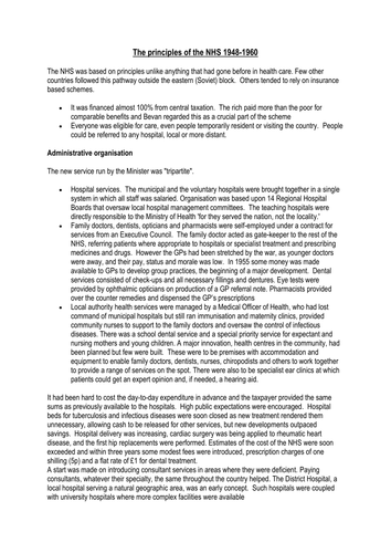 Welfare State - NHS