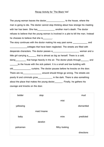 The Black Veil - Dickens - Cloze Exercise