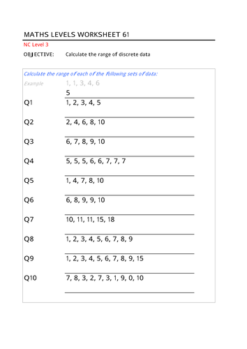 Calculating the Range 