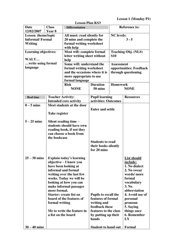 Informal/Formal writing | Teaching Resources