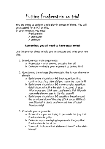 Putting Frankenstein on trial