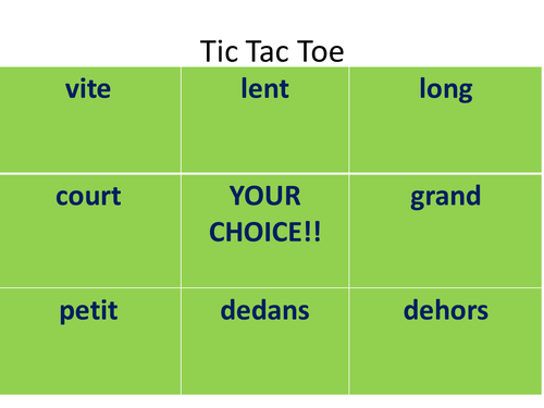 Adjectives OX game