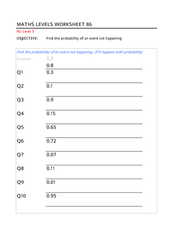 Probability Event Doesn't Happen
