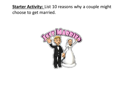 Why do people get married? (starter task)