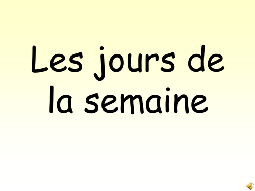 Les jours de la semaine