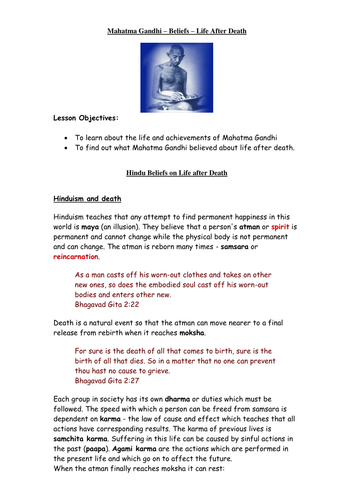 Gandhi worksheet | Teaching Resources