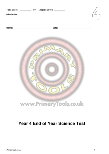 Science Tests, Answers & Analysis for Yrs 3 to 5