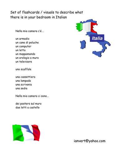 Italian - Nella mia camera visuals | Teaching Resources